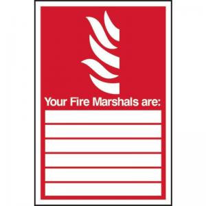 Fire Marshals Are - 1.2mm Recyclable Pp 200 X 300mm 419475