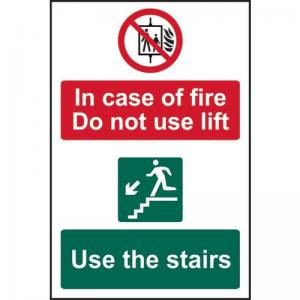 In Case Of Fire Do Not Use Lift Use The Stairs - Sapp 200 X 300mm