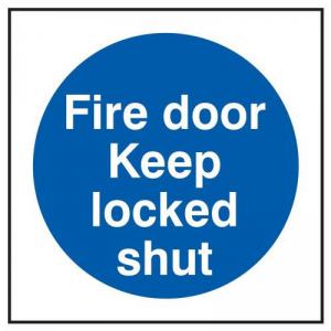 Fire Door Keep Locked Shut - Sav 100 X 100mm 419513