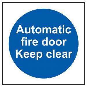 Automatic Fire Door Keep Clear - 1.2mm Recyclable Pp 150 X 150mm