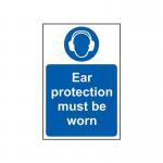 Ear Protection Mustbe Worn - 1.2 mm Recyclable Pp (400 X 600 Mm) 419555