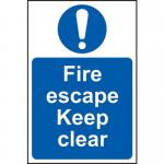 Fire Escape Keep Clear- 1.2 mm Recyclable Pp (200 X 300 Mm) 419563