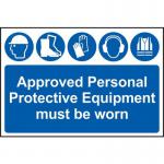 Approved Personal Protectiveequipment Must Be Worn - Pp (600 X 400 Mm) 419579
