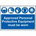 Approved Personal Protectiveequipment Must Be Worn - Pp (600 X 400 Mm) 419579
