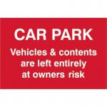 Car Park Vehicles and & Contents Areleft Entirely at Owners Risk - Sapp (300 X 200 Mm) 419600