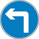 600 mm Dia. Dibond leftturn Road Sign (with Channel) 419623