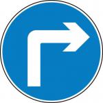 600 mm Dia. Dibond rightturn Road Sign (with Channel) 419625