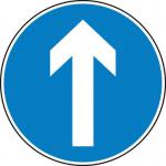 600 mm Dia. Dibond verticalarrow Road Sign (with Channel) 419627