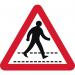 600 mm Tri. Dibond pedestrianwalkway Road Sign (with Channel) 419639