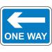 600 X 450 mm Dibond one Wayleft Arrow Road Sign (with Channel) 419647