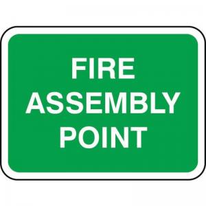 600 X 450mm Dibond Fire Assembly Point Road Sign With Channel 419675