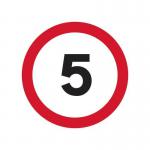 450 mm Dia. Dibond 5 Mphroad Sign (with Channel) 419697