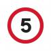 450 mm Dia. Dibond 5 Mphroad Sign (with Channel) 419697