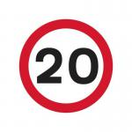 450 mm Dia. Dibond 20 Mphroad Sign (with Channel) 419709