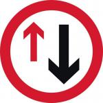 450 mm Dia. Dibond give Way Tooncoming Traffic Road Sign (with Channel) 419713