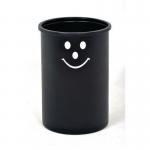 Open top waste bin with white smiley face logo - Black 419801