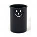 Open top waste bin with white smiley face logo - Black 419801