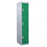 Standard Locker 1800.300.450- 3 Compartment - Green Doors 419845