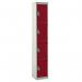 Standard Locker 1800.300.450- 4 Compartment - Red Doors 419876