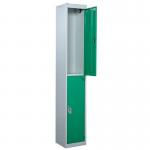 Standard Locker 1800.300.300- 2 Compartment - Green Doors 419933
