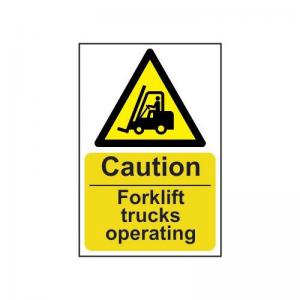 Caution Fork Lift Trucks Operating - Sav 200 X 300mm 420077