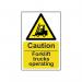 Caution Fork Lift Trucksoperating - 1.2 mm Recyclable Pp (400 X 600 Mm) 420080