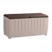 Storage Box With Seat Beige And Brown 