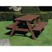 Recycled plastic outdoor picnic tables, 1.8m wide brown 420573