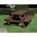 Recycled plastic outdoor picnic tables, 1.8m wide brown 420573