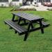 Recycled plastic outdoor picnic tables, 1.8m wide black 420574