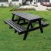 Recycled plastic outdoor picnic tables, 2m wide brown 420576