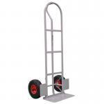 Steel sack trucks with fixed toe plate - P-loop handle, puncture-proof tyres 420995