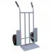 Steel sack trucks with fixed toe plate - wide back frame, pneumatic tyres 420998