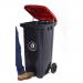 Pedal operated wheelie bin with coloured lid 421104