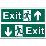 Exit Man Running Arrowupdown - Sapp (300 X 100 Mm) Set of 2 421184