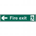Fire Exit (man Arrowleft) - 1.2 mm Recyclable Pp (750 X 150 Mm) 421186