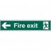 Fire Exit (man Arrowleft) - 1.2 mm Recyclable Pp (750 X 150 Mm) 421186