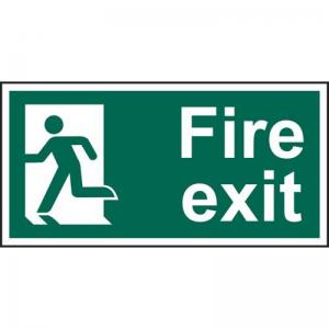 Fire Exit Man Left - 1.2mm Recyclable Pp 400 X 200mm 421193