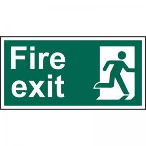 Fire Exit Man Right - 1.2mm Recyclable Pp 400 X 200mm 421203