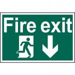 Fire Exit Arrowdown - 1.2 mm Recyclable Pp (300 X 200 Mm) 421210
