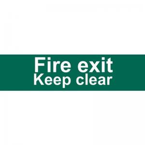 Fire Exit Keep Clear Text Only - Sapp 200 X 50mm 421216