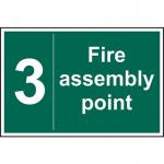 Fire Assembly Point 3 - 1.2 mm Recyclable Pp (300 X 200 Mm) 421323