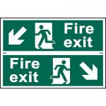 Fire Exit Man Running Arrow Diagonallydown Leftright - Sapp (300 X 100 Mm) Set of 2 421372