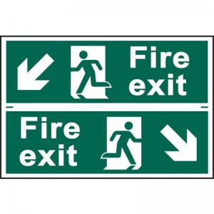 Fire Exit Man Running Arrow Diagonally Down LeftRight - Sapp 300 X
