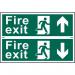Fire Exit Man Runningarrow Updown - Sapp (300 X 100 Mm) Set of 2 421375
