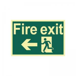 Fire Exit Running Man Arrow Left - Pho 300 X 200mm 421380