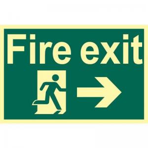 Fire Exit Running Man Arrow Right - Phs 300 X 200mm 421383