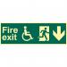 Disabled Fire Exit Man Runningarrow Down - Pho (450 X 150 Mm) 421420