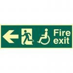 Disabled Fire Exit Man Runningarrow Left - Pho (450 X 150 Mm) 421422