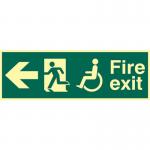 Disabled Fire Exit Man Runningarrow Left - Phs (450 X 150 Mm) 421423